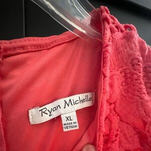 Ryan Michelle Coral Lace Dress XL